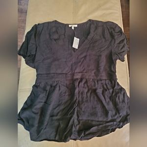 Nwt maurices black babydoll top